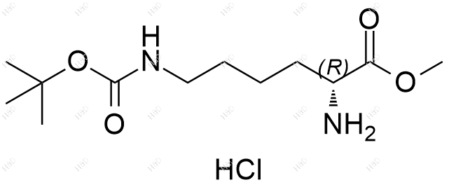 N'-Boc-D-赖氨酸甲酯盐酸盐结构式