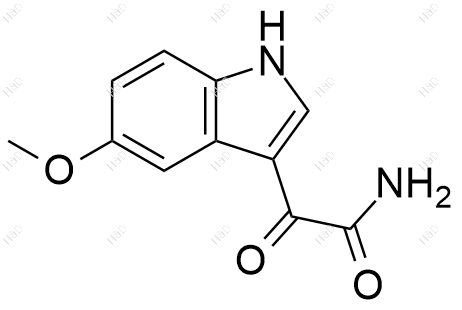 2-(5-甲氧基-1H-吲哚-3-基)-2-氧代乙酰胺化学结构式
