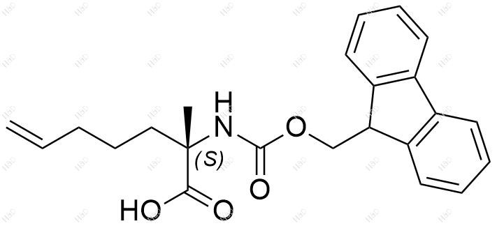 (2R)-2-N-芴甲氧羰基氨基-2-甲基-6-庚烯酸化学结构式