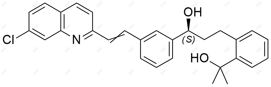 2-(2-(3-(2-(7-氯-2-喹啉基)-乙烯基苯基)-3-羟基丙基)苯基)-2-丙醇化学结构式