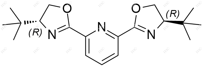 2,6-双[(4R)-4-叔丁基-2-唑啉基]吡啶结构式