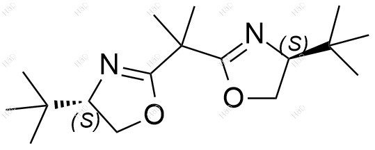 (S,S)-(-)-2,2'-异丙叉双(4-特丁基-2-噁唑啉)化学结构式