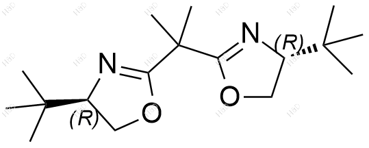 (R,R)-(+)-2,2'-异丙叉双(4-特丁基-2-噁唑啉)化学结构式