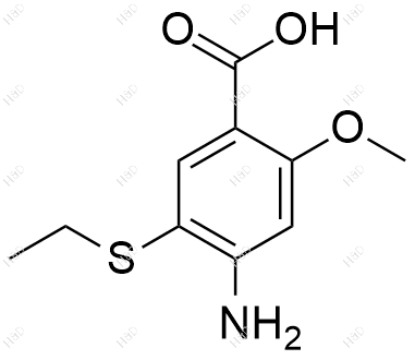 4-氨基-5-(乙硫基)-2-甲氧基苯甲酸化学结构式
