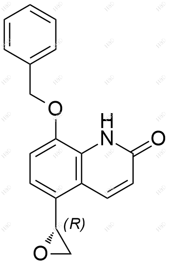 (R)-8-(苄氧基)-5-(环氧乙烷-2-基)喹啉-2(1H)-酮化学结构式