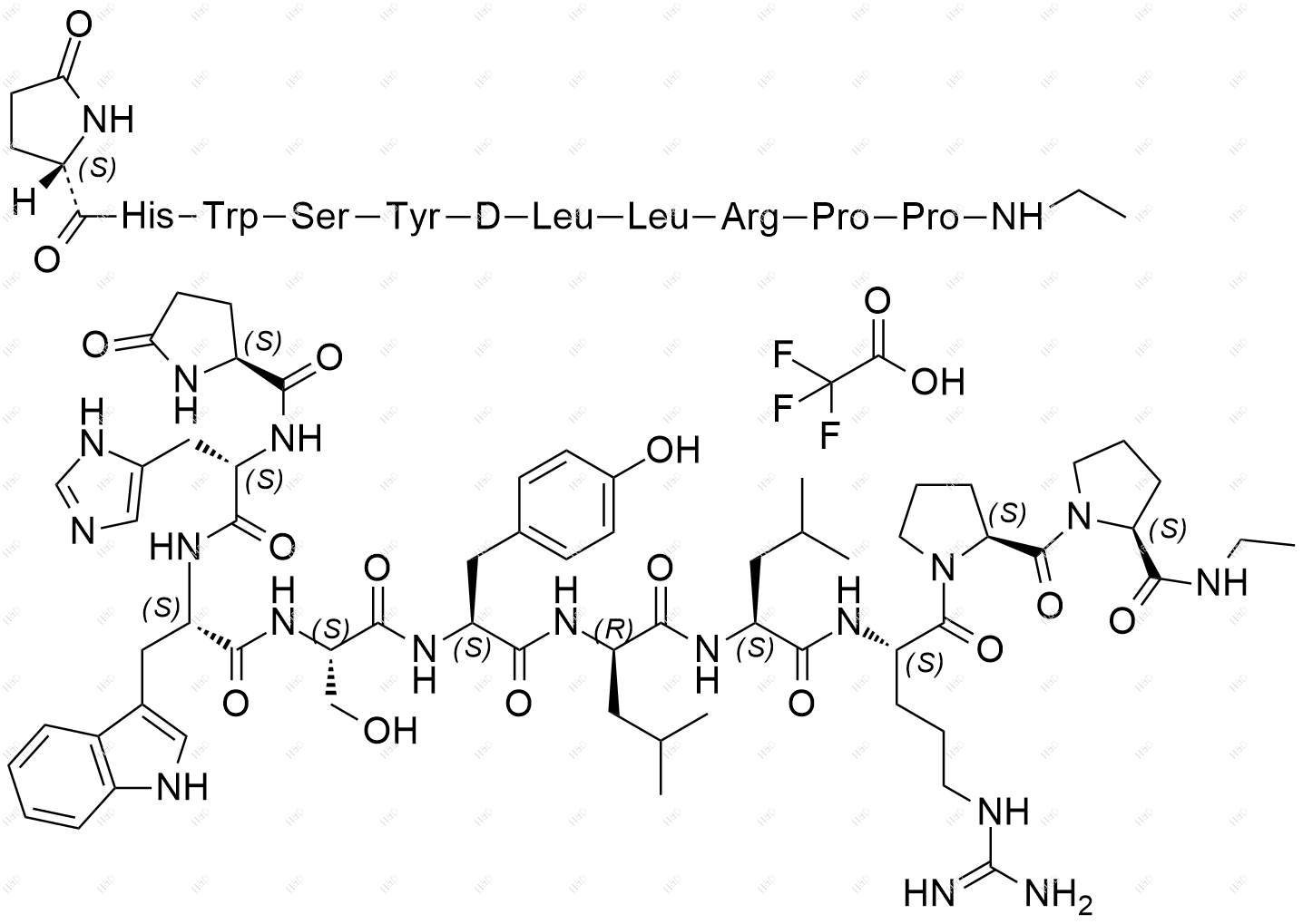 亮丙瑞林杂质18(三氟乙酸盐)结构式