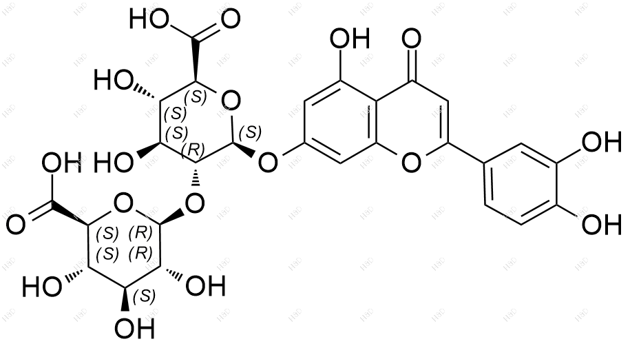 木犀草素7-二葡萄糖苷酸化学结构式