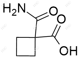 1-氨甲酰基-环丁基甲酸化学结构式