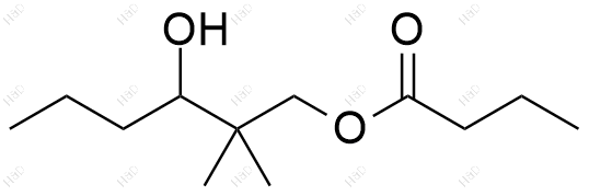 3-羟基-2,2-二甲基己基丁酸酯结构式
