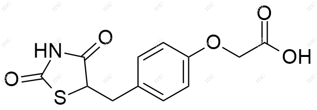 2-(4-((2,4-二氧噻唑啉-5-基)甲基)苯氧基)乙酸化学结构式