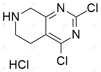 2,4-二氯-5,6,7,8-四氢吡啶并[3,4-d]嘧啶盐酸盐结构式