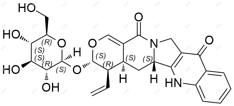 短小蛇根草苷化学结构式