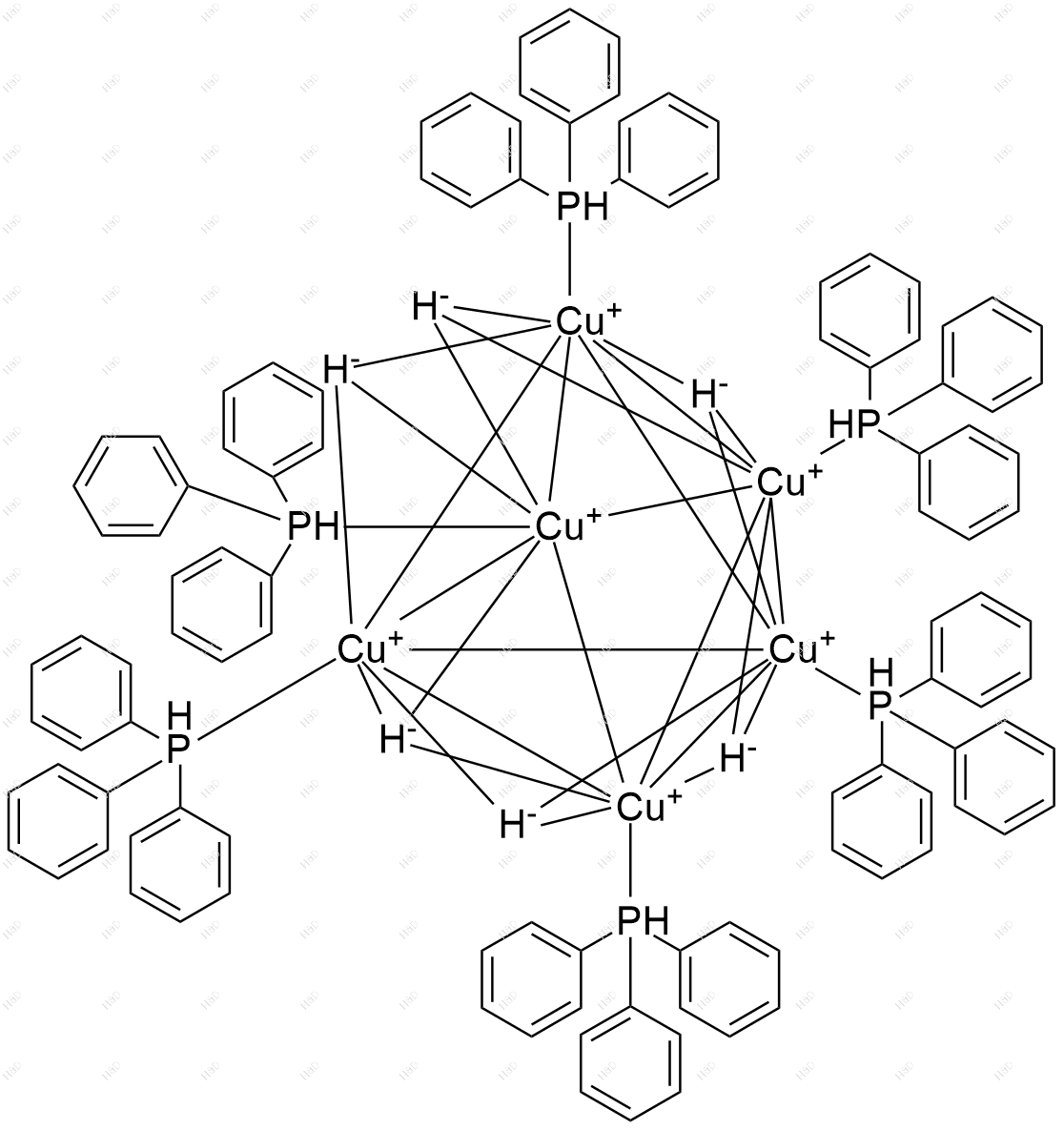 三苯基磷酸亚铜六聚体化学结构式