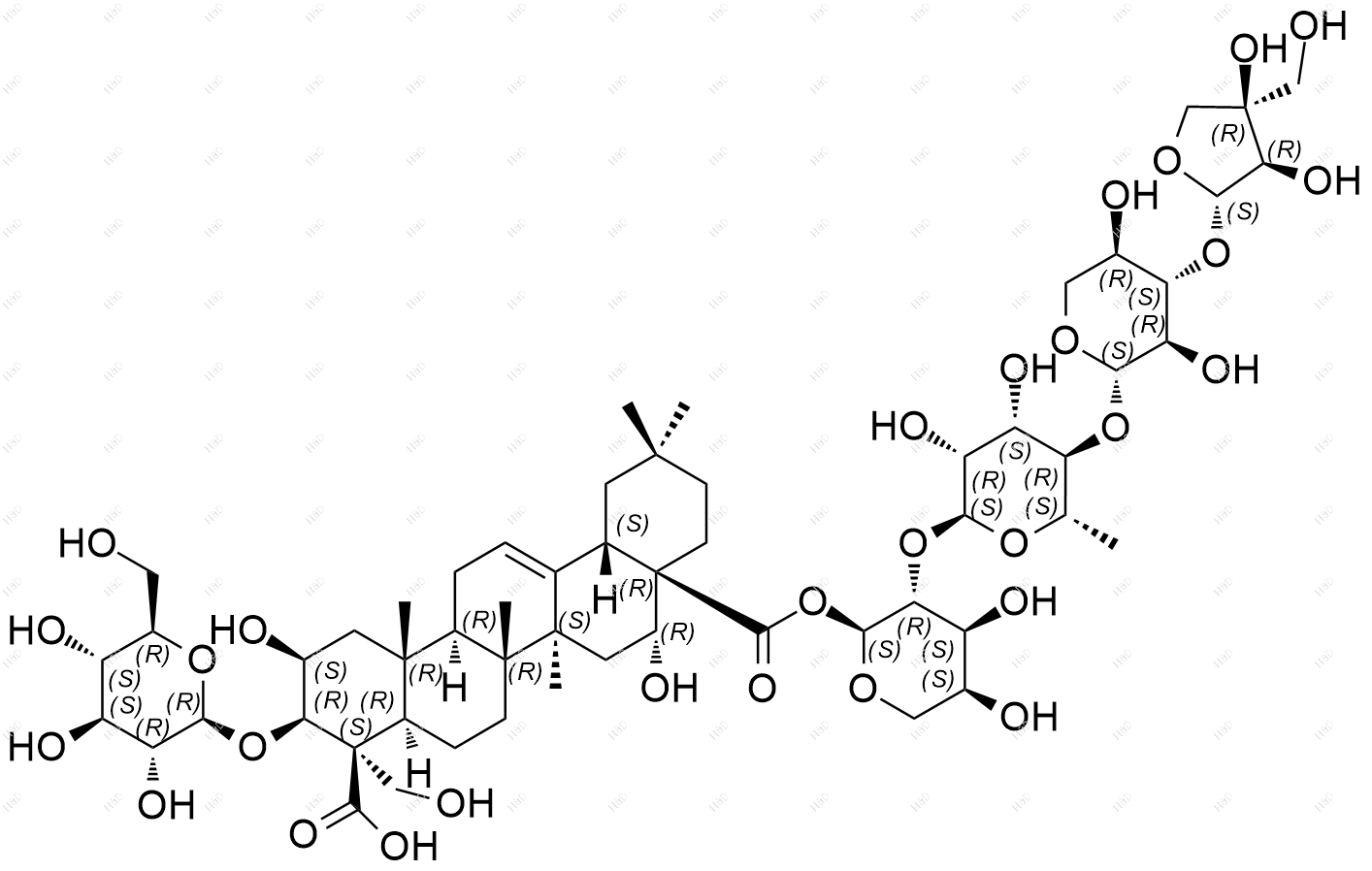 桔梗酸 A化学结构式