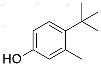 4-叔-丁基-3-甲基苯酚化学结构式