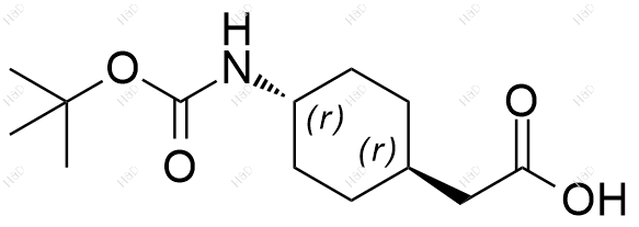 反式-(N-Boc-4-氨基环己基)乙酸结构式