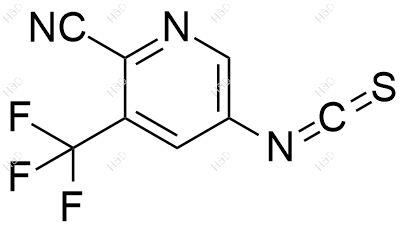 5-异硫氰酰基-3-(三氟甲基)吡啶-2-甲腈结构式