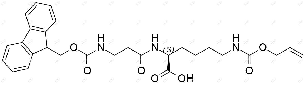 Fmoc-β-Ala-L-Lys(Alloc)-OH结构式