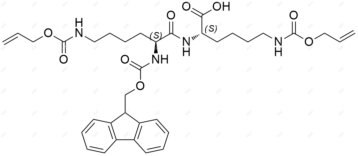 Fmoc-Lys(Alloc)-Lys(Alloc)-OH结构式