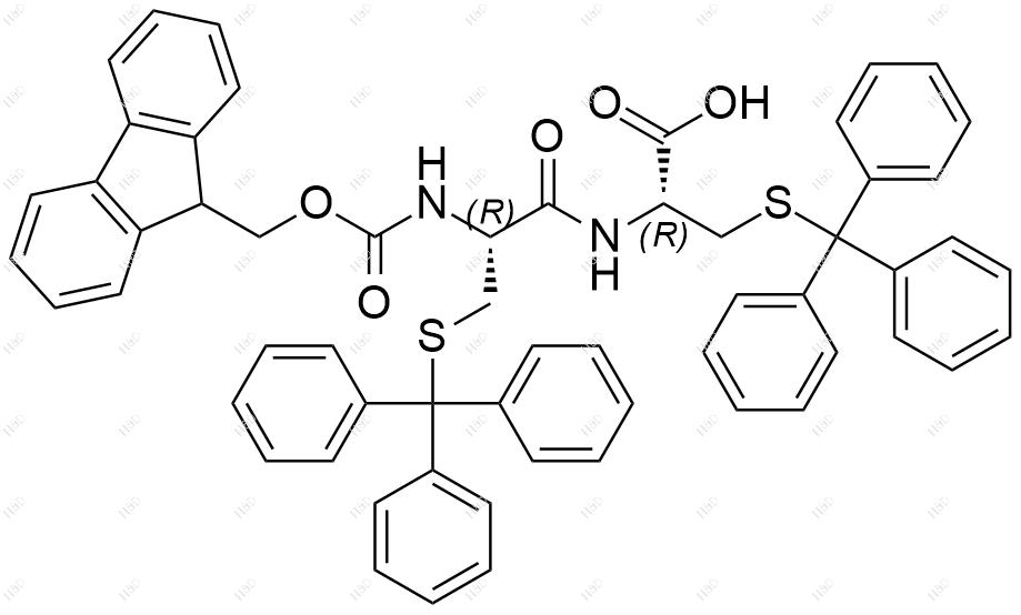Fmoc-Cys(Trt)-Cys(Trt)-OH结构式