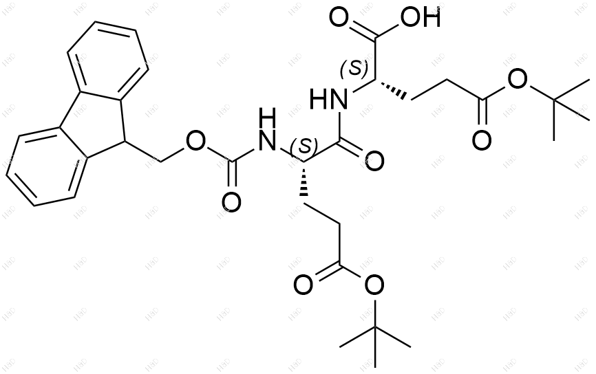 Fmoc-Glu(OtBu)-Glu(OtBu)-OH结构式