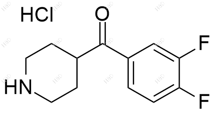(3,4-二氟苯基)(哌啶-4-基)甲酮盐酸盐结构式