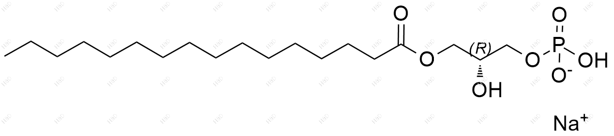 1-棕榈酰基-2-羟基-sn-甘油-3-磷酸酯(钠盐)结构式