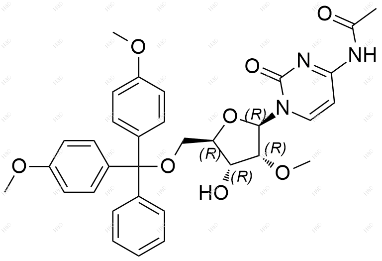 5'-DMT-乙酰基-2'-甲氧基胞苷化学结构式