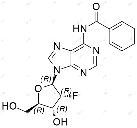 N-苯甲酰基-2'-脱氧-2'-氟腺苷结构式