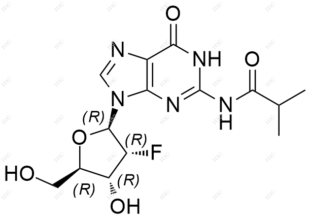 N2-异丁酰-2'-氟脱氧鸟苷化学结构式