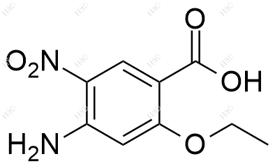 2-乙氧基-4-氨基-5-硝基苯甲酸化学结构式