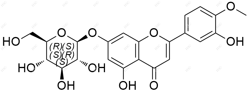 地奥司明-7-O-β-D-葡萄糖苷化学结构式