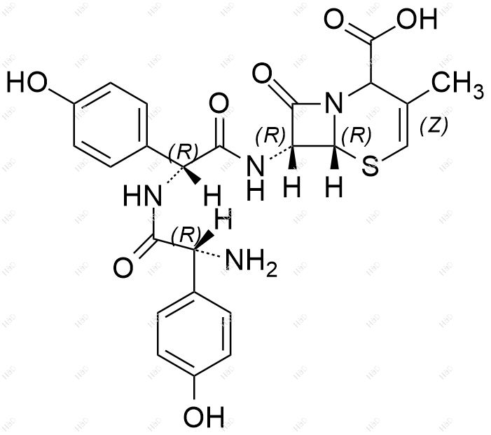 N-苯基甘氨酰-烯-3头孢羟氨苄结构式