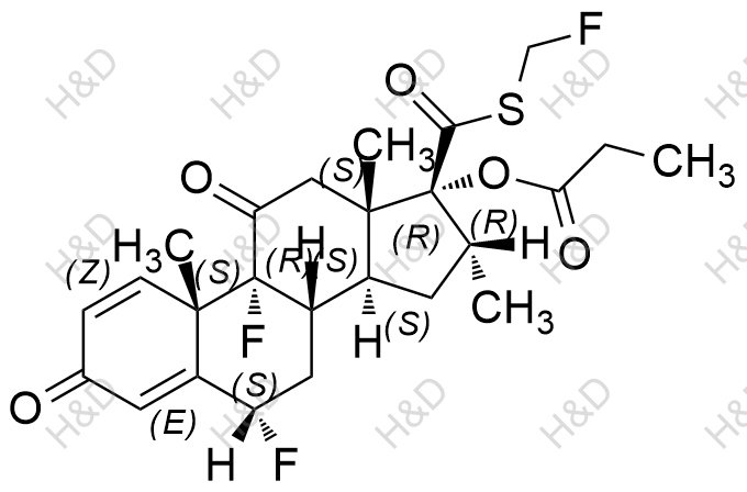 丙酸氟替卡松杂质F结构式